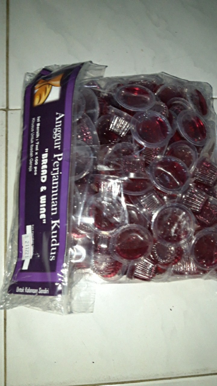 Anggur Perjamuan Kudus + Hosti Ayat Isi 100pcs Merk B&w