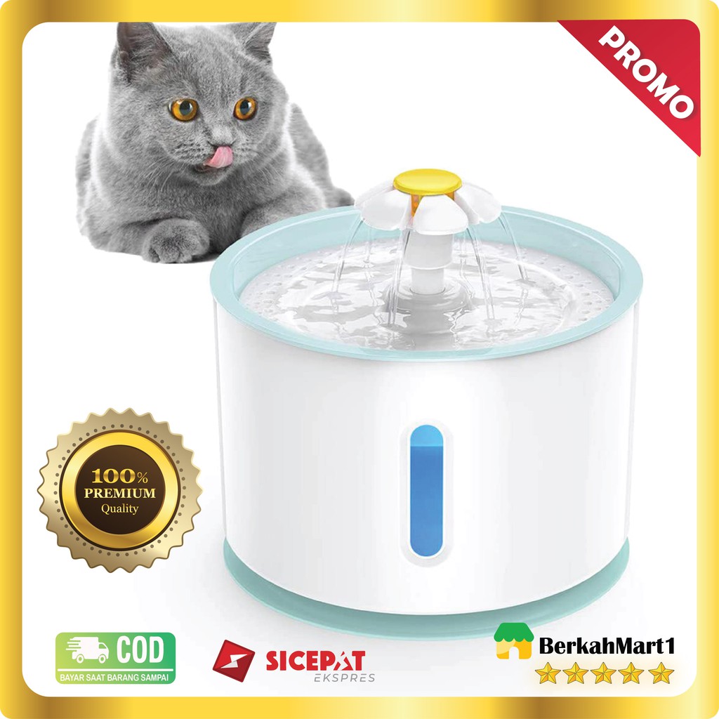 2.4L Cat Dog Flower Outlet Automatic Pet Fountain Water Dispenser Drinking Bowl Tempat Minum Kucing Original