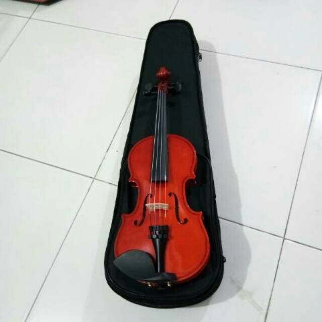 Biola 1/4 1/8 Deluxe violin biola Deluxe merk Dluxe violin anak lengkap dgn case rosin bow