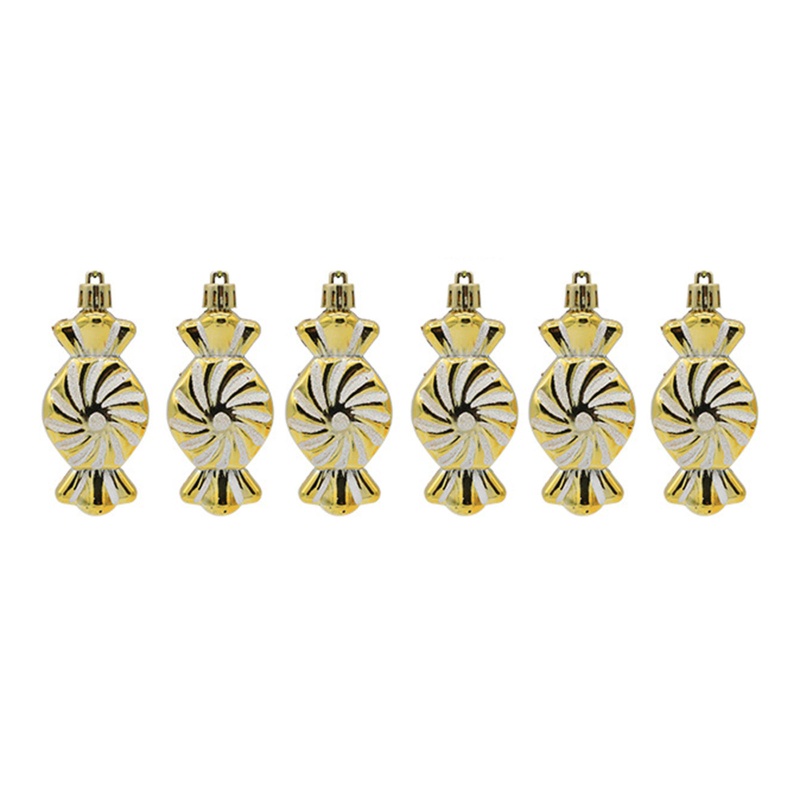 6pcs / set Ornamen Liontin Bentuk Permen Untuk Dekorasi Pohon Natal