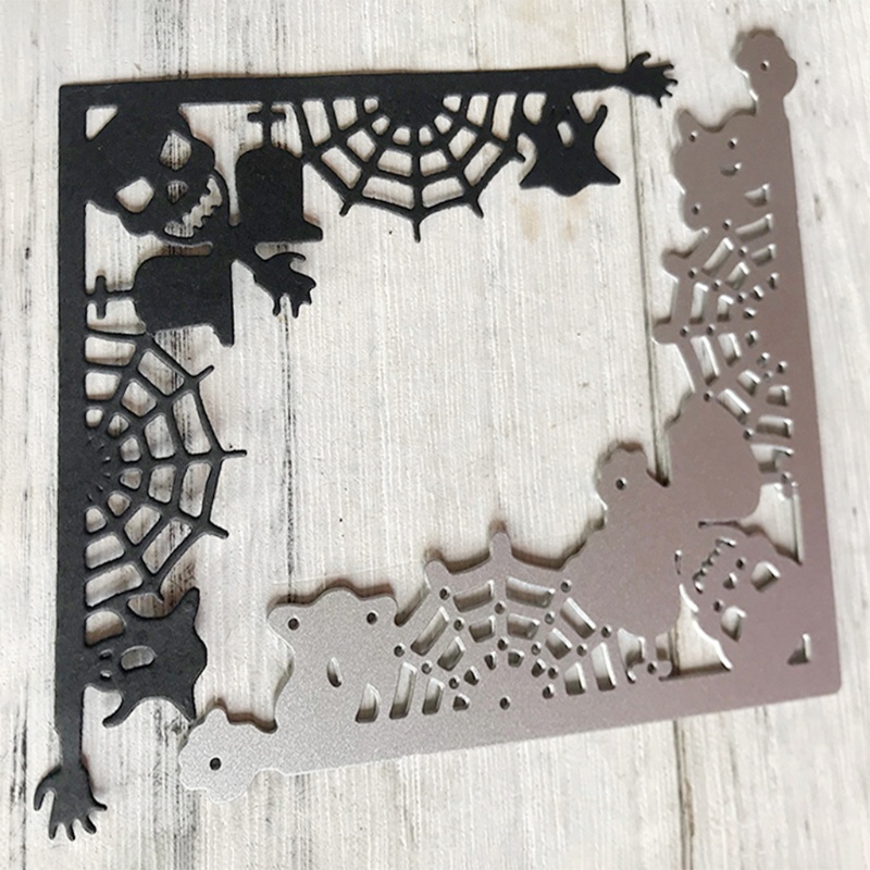 Cetakan Stensil Cutting Dies Motif Halloween Bahan Metal Untuk Scrapbook / Craft DIY / Embossing