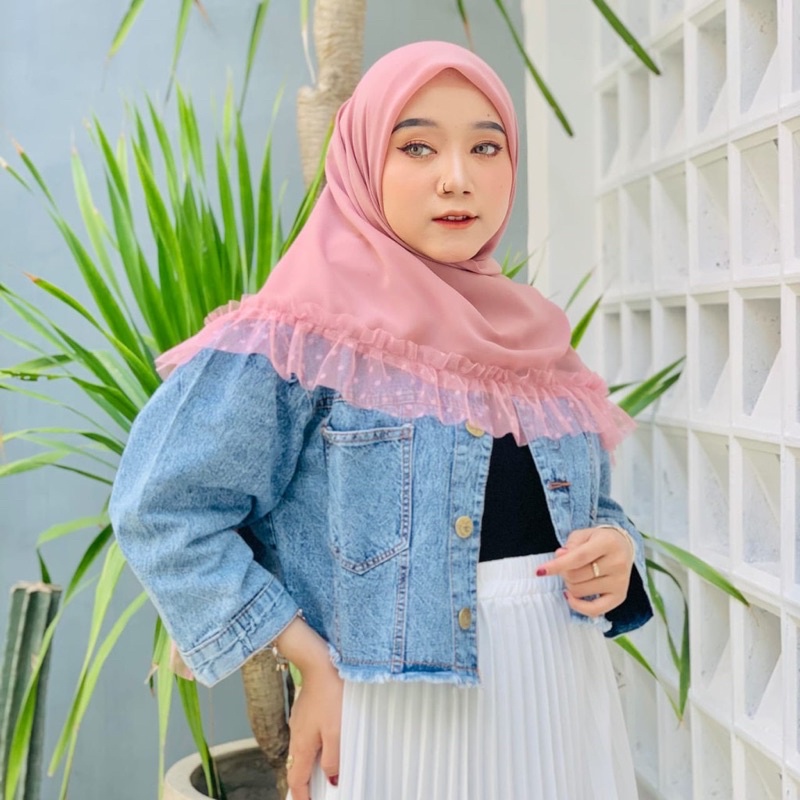 Segiempat Doty / Bella square rempel dotty / segiempat Bella Rapunzell Hijab Ruffle square