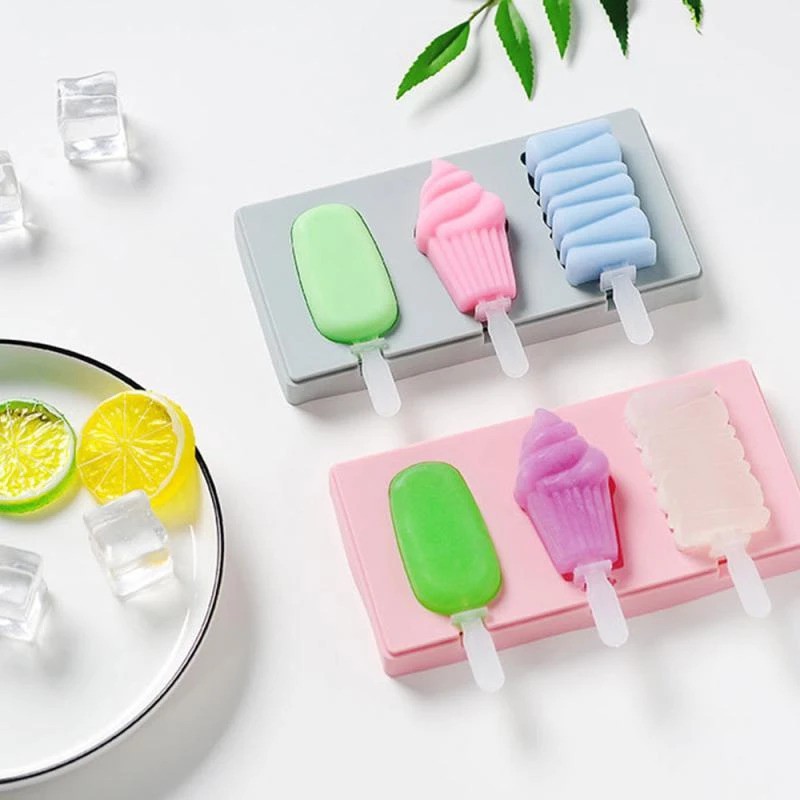 Cetakan Es Krim Silikon Ice Cream Silicone Stik Popsicle Cetakan Coklat Pudding Jelly Karakter Lucu BPA FREE