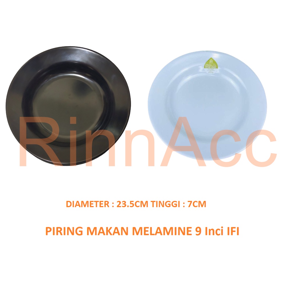 Piring Makan Melamin 9 inci IFI 2009 Golden / Piring Bulat / Piring Melamin Hitam Putih / Piring Melamine By Glori Melamine