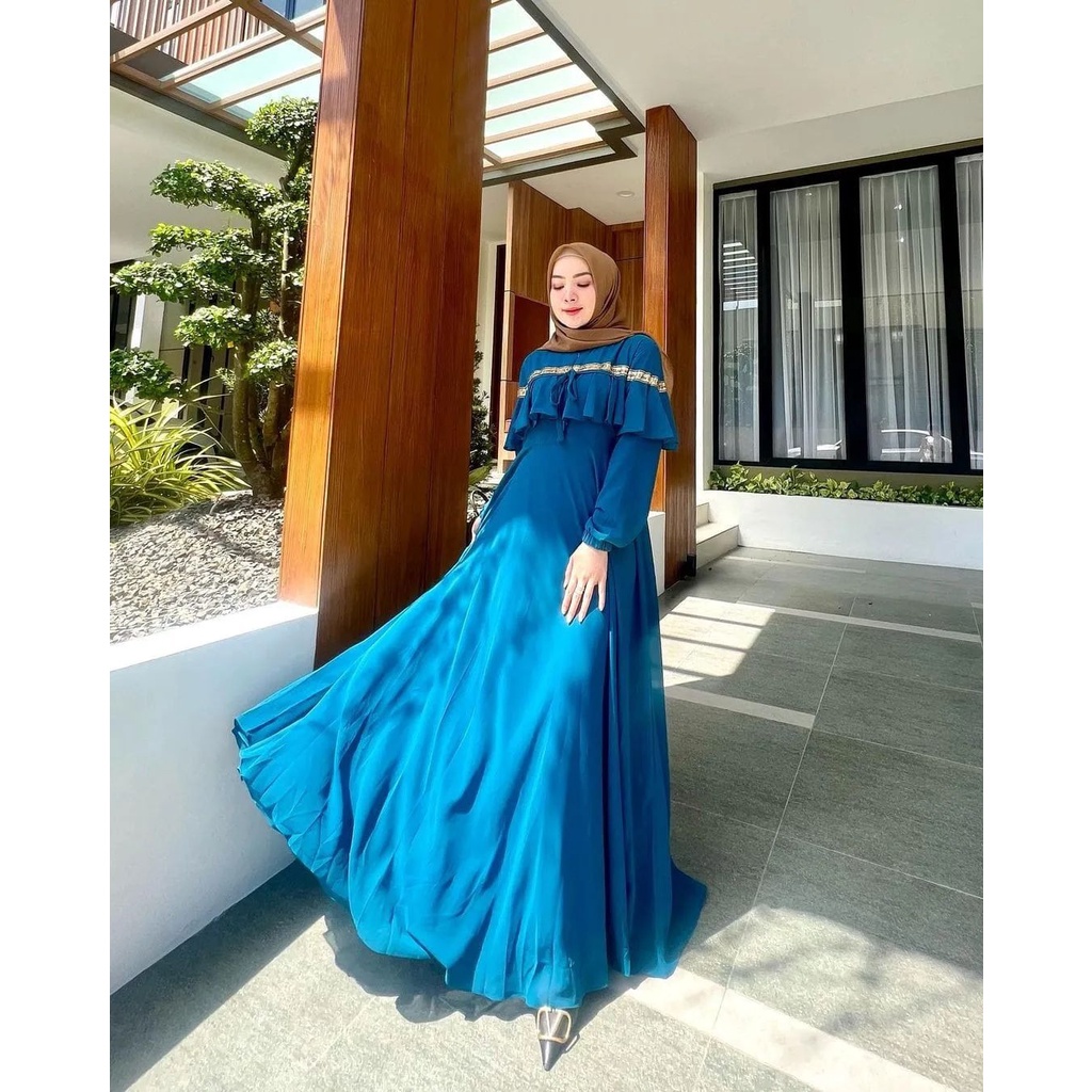 Gamis Wanita Kekinian Sabrina Dress Ceruty Baydoll Pakaian Wanita Baju Muslim Wanita Modern Gamis Model Terbaru 2023 Maxy Dress Wanita Jumbo Baju Dress Muslim