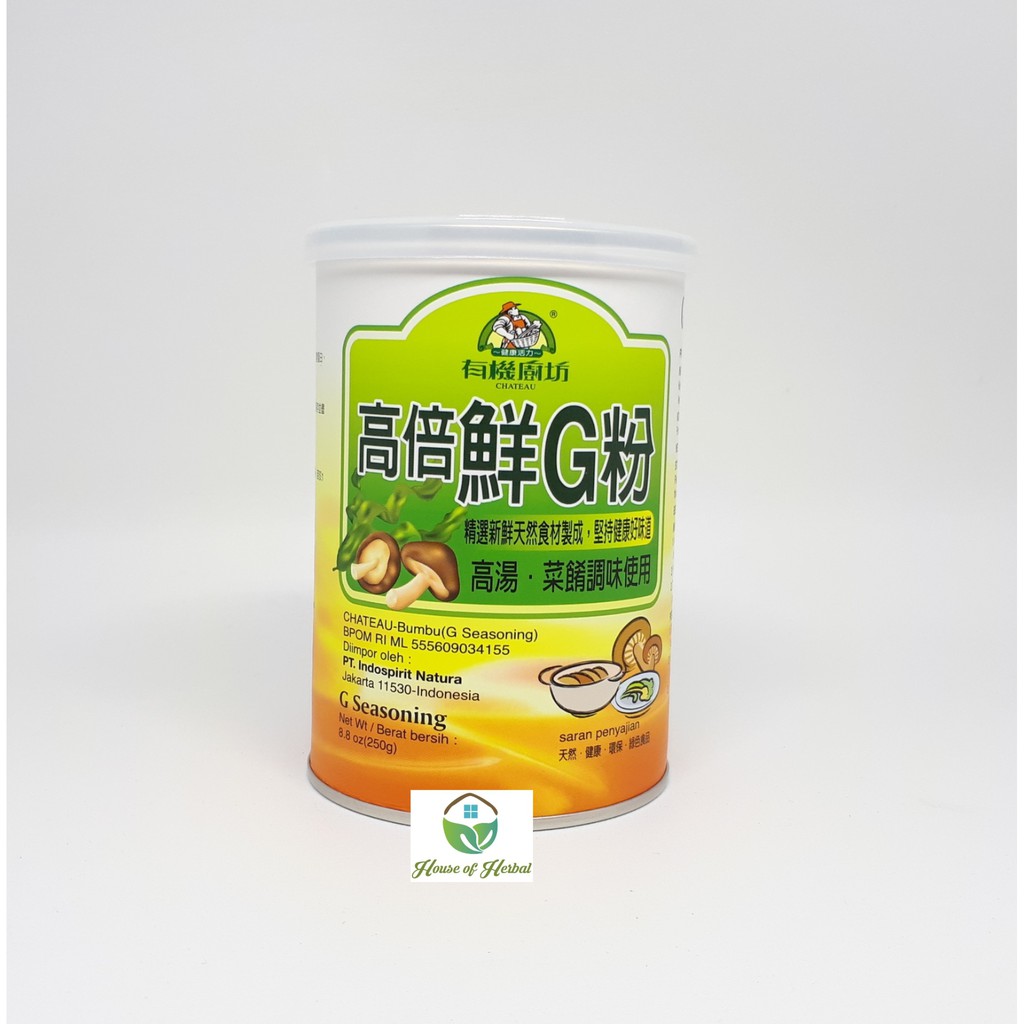 

Kaldu Jamur Chateau Vegetarian G Seasoning 250 gr