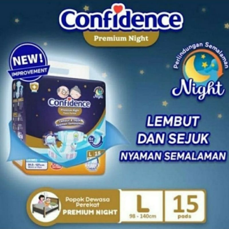 Pampers Dewasa Confidence Premium Night L 15