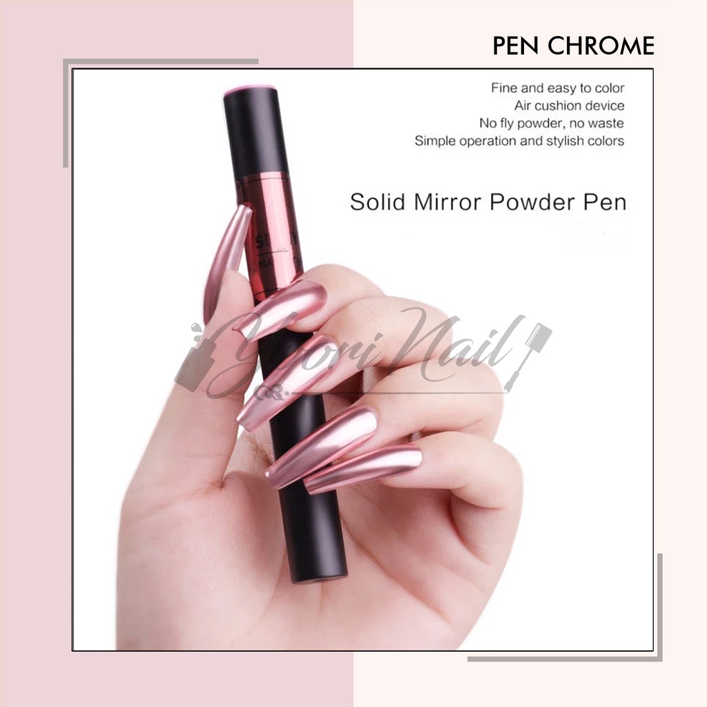 Pen chrome powder nail art mirror chrome nails powder silver gold silver holo