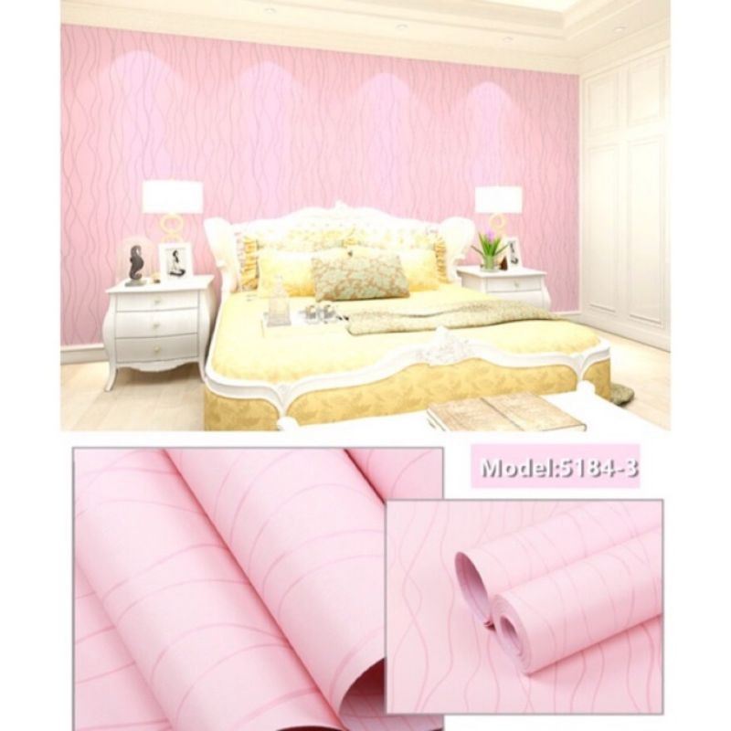 Jual Wallpaper Sticker Dinding Dekorasi Ruang Tamu Dan Kamar Wps 201 Salur Pink Cod Bayar Ditempat Shopee Indonesia