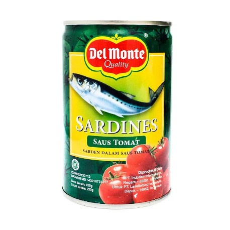 

sarden sardines kaleng del monte saus tomat 425