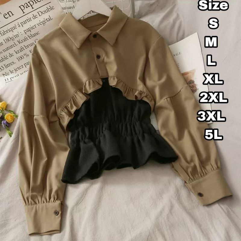 Glori Kemeja Wanita Atasan Jumbo Blouse Big size Pakaian Wanita Over Size S M L XL XXL XXXL 5L