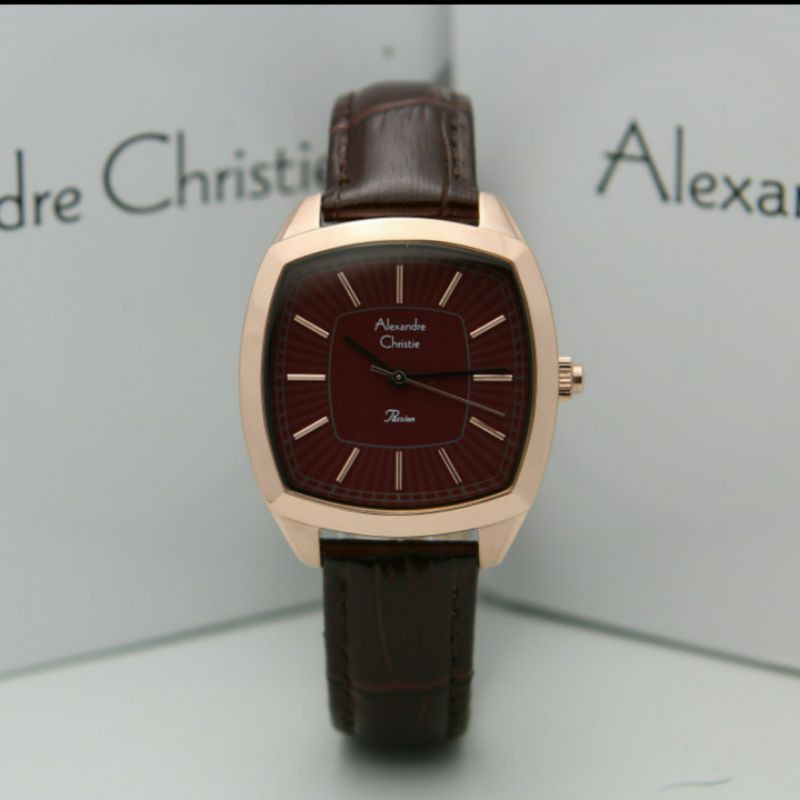 ALEXANDRE CHRISTIE AC2884 ROSEGOLD MAROON WANITA.ORIGINAL GARANSI RESMI 1TAHUN