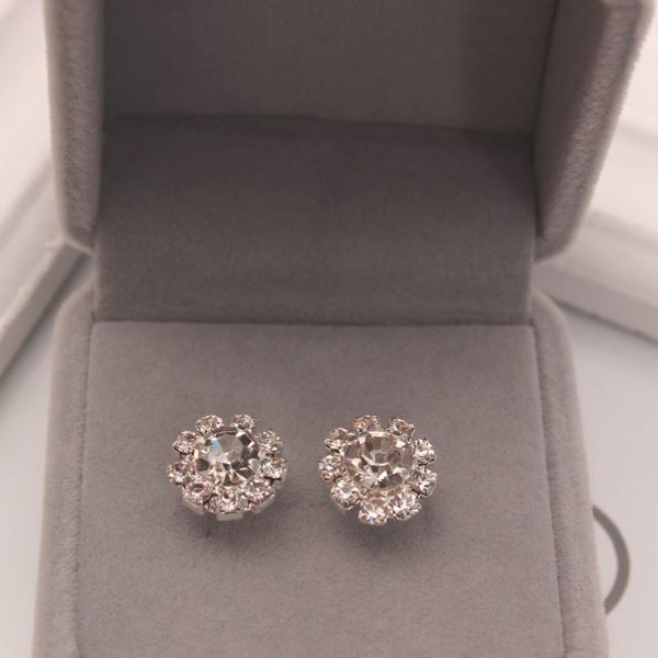 OILA anting bunga rhinestone sun flower earrings jan189 (1H2)