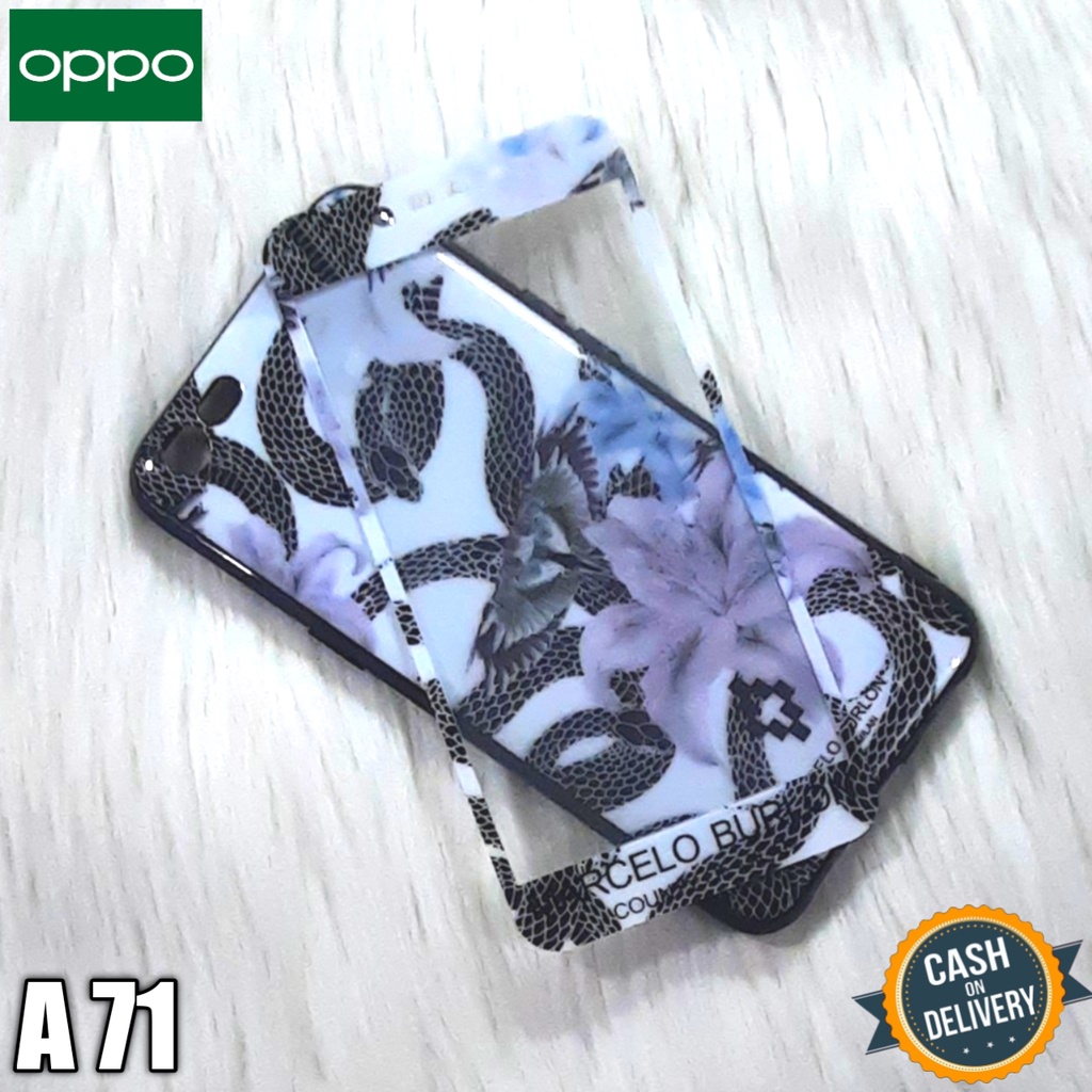 OPPO A71 SOFTCASE MOTIF + TEMPERED GLASS