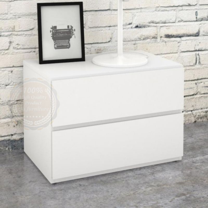 "Nakas Minimalis Modern | Lemari Kecil 2 Laci Serbaguna untuk Kamar Tidur"