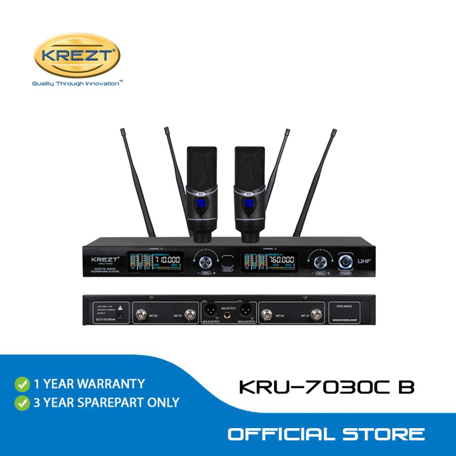 PROFESSIONAL WIRELESS MICROPHONE KREZT KRU-7030 C BLACK