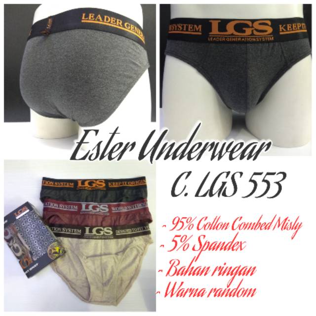 CELANA DALAM LGS 553 ISI 3 PCS |BRIEF LGS COTTON MISTY