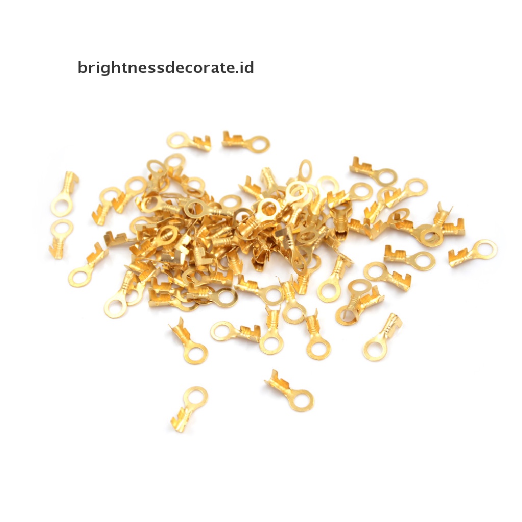 100pcs Konektor Kabel Power Supply Terminal Bulat 5.2mm Bahan Kuningan