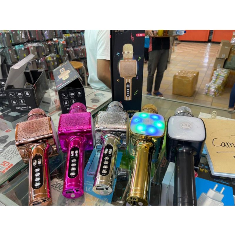 MIC BLUETOOTH FLECO Q7 / L20 KARAOKE WIRELESS/MIC Q7/DS 878 KTV PREMIUM SPEAKER PORTABLE SMULE