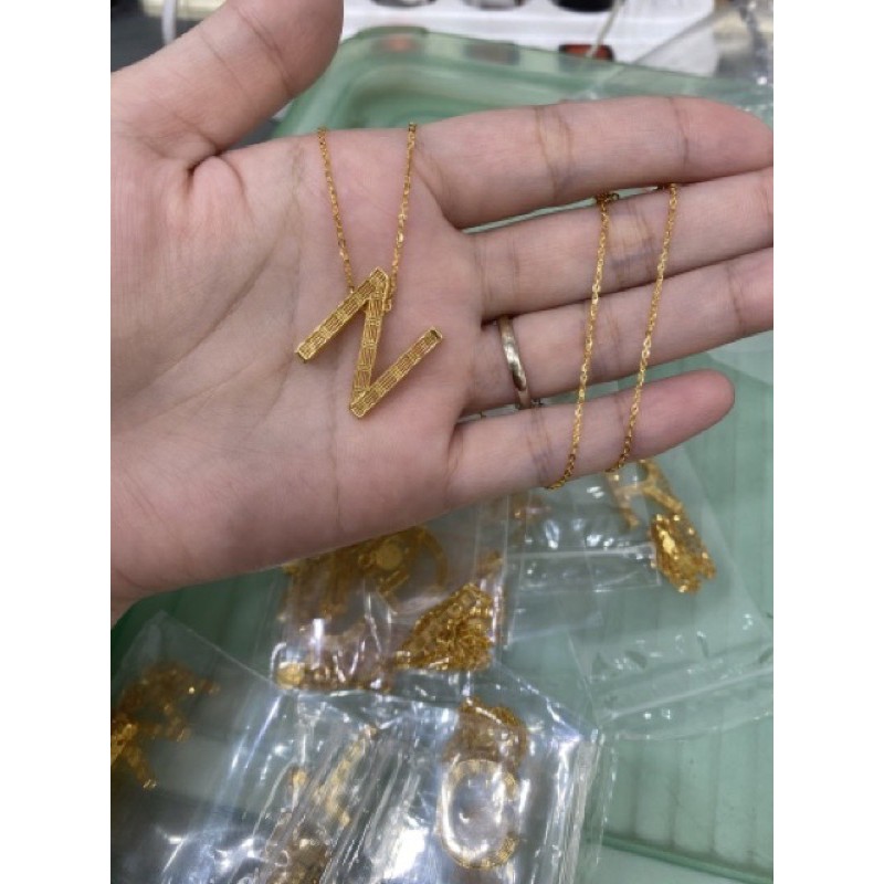 Kalung Huruf N Terbaru Kalung Emas Asli Kadar 700