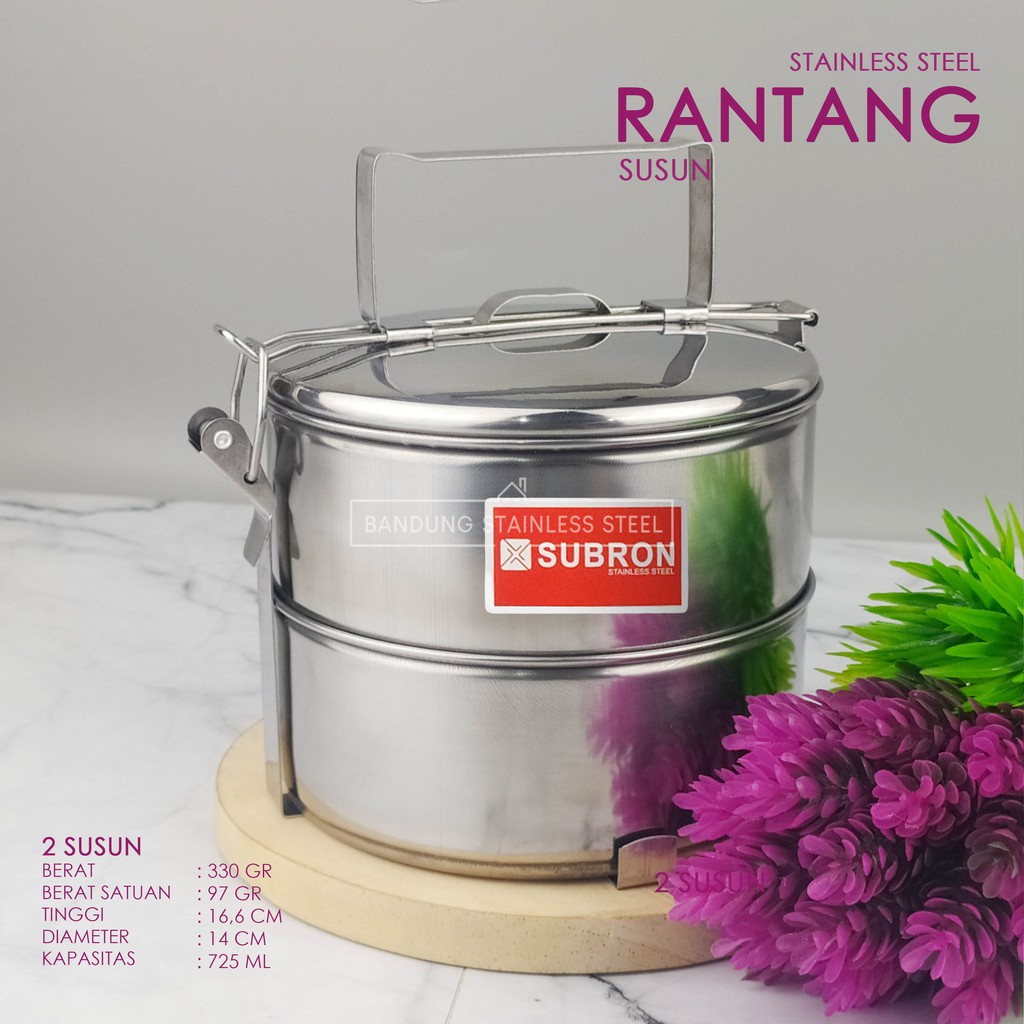 Rantang Stainless 2 susun 3 susun diameter 14cm tempat bekal makan lunch box murah