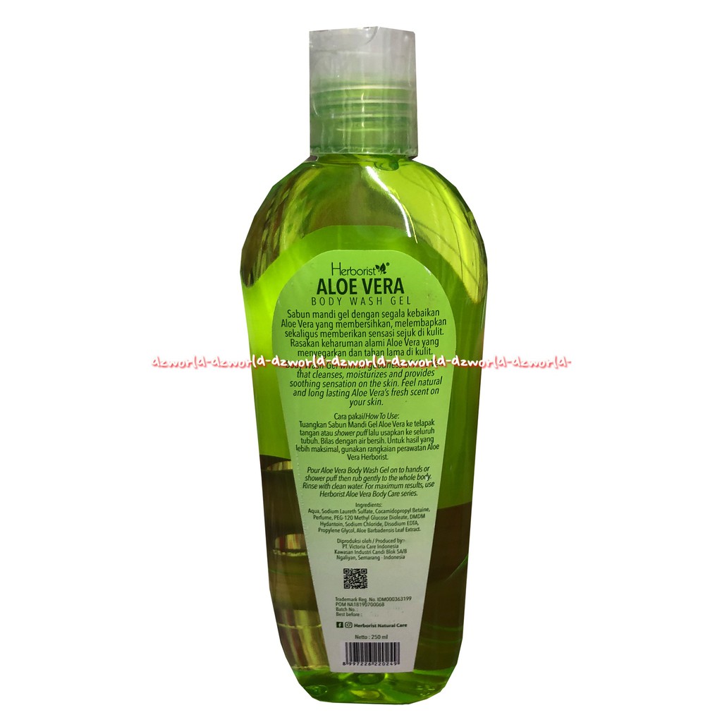 Herborist Body Wash Gel Aloe Vera Sabun Mandi Gel 250 ml