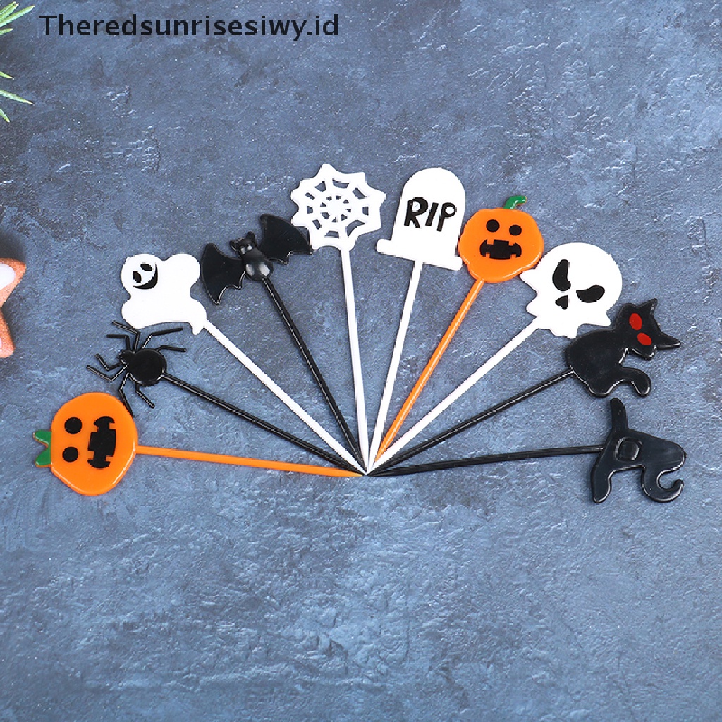 # Alat Pemotong Buah # 10pcs / set Tusuk Gigi Cupcake Bahan Plastik Untuk Dekorasi Halloween