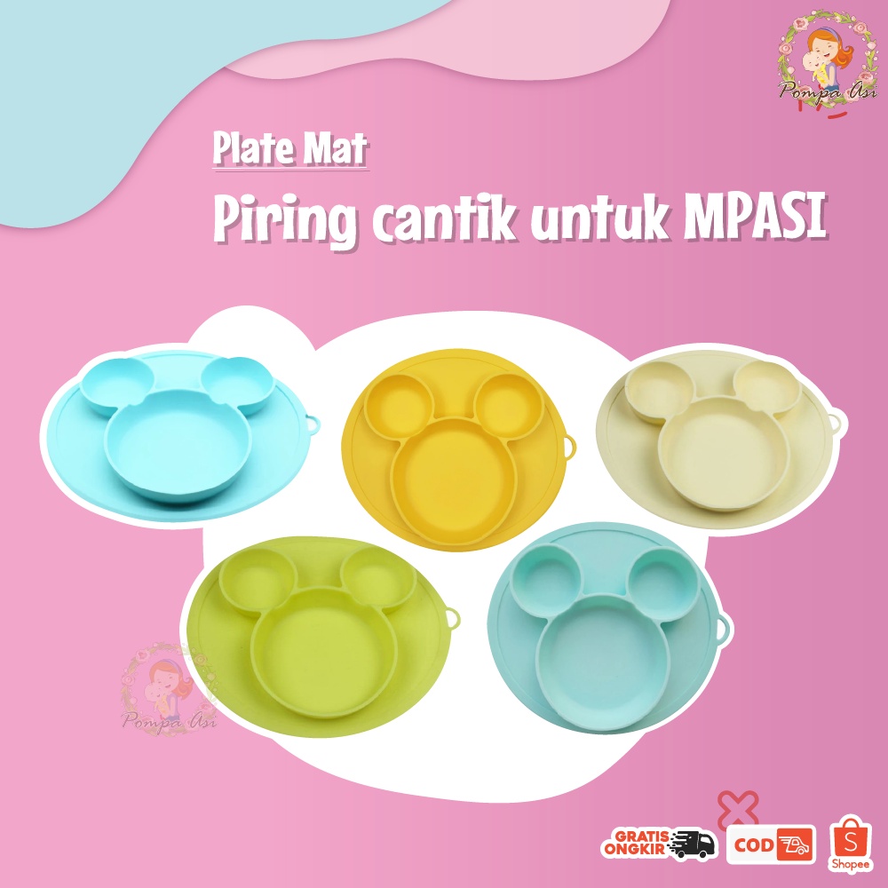 Platemat / Piring Silikon / Peralatan Mpasi Bayi / Alat Makan Bayi / Mpasi Bayi / Mangkok Bayi