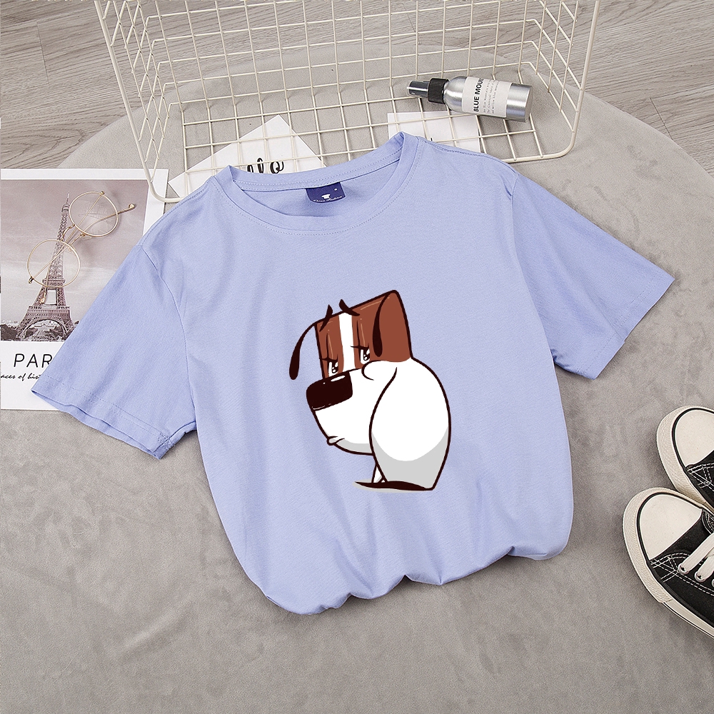 Kaos T Shirt Wanita Dengan Gambar Kartun Anjing Lucu Dan Bergaya Kaos T Shirt Wanita Dengan Gambar Kartun Anjing Lucu Dan Bergaya