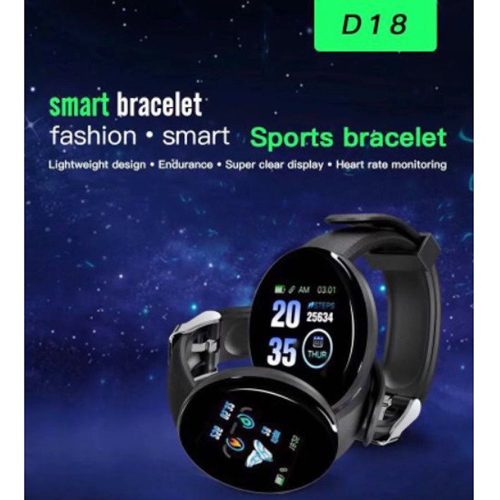 New Smartwatch D18 Jam Tangan Smartband D18 Waterproof