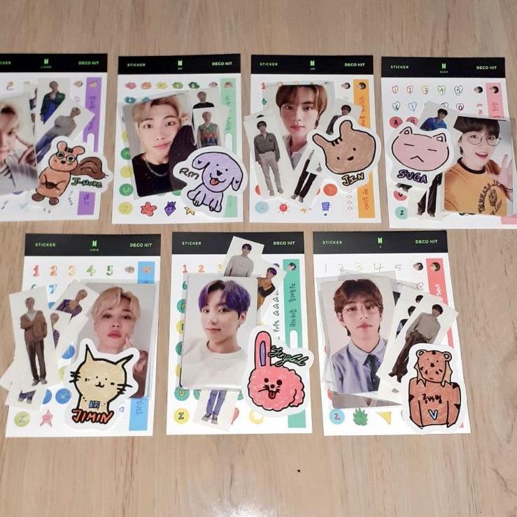 Terbaru.. BTS Official Deco Kit Member Set Include: Photocard, 2 Polaroid & Sticker Set (deco kit sh