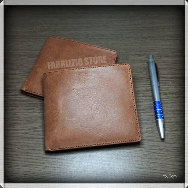 dompet polos pria kulit asli kecil free custom nama