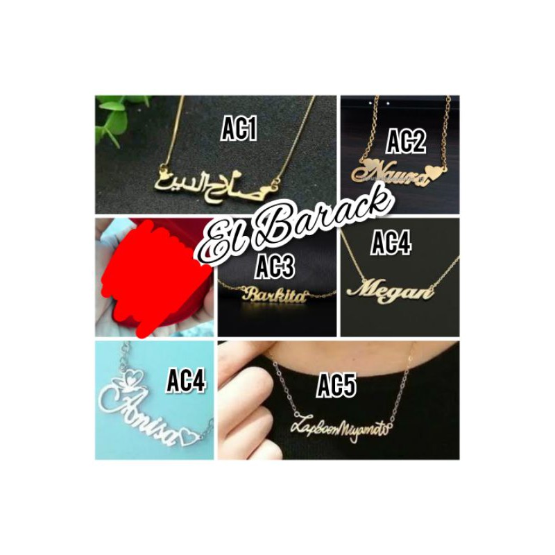 kalung ukir nama titanium