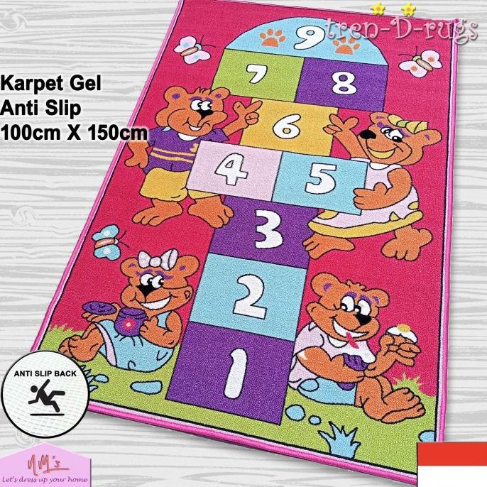 Tren-D-rugs Karpet puzzle anak karakter bulu anti slip murah NMs