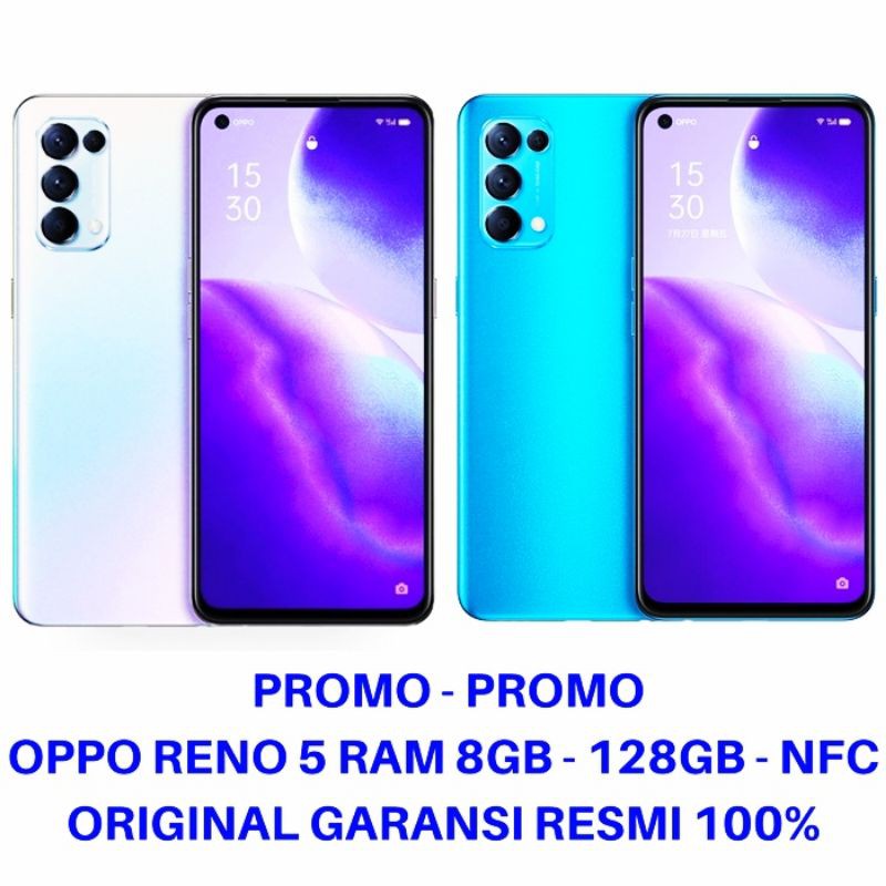 OPPO RENO 5 RAM 8GB - 128GB - NFC - GARANSI RESMI BY OPPO murah