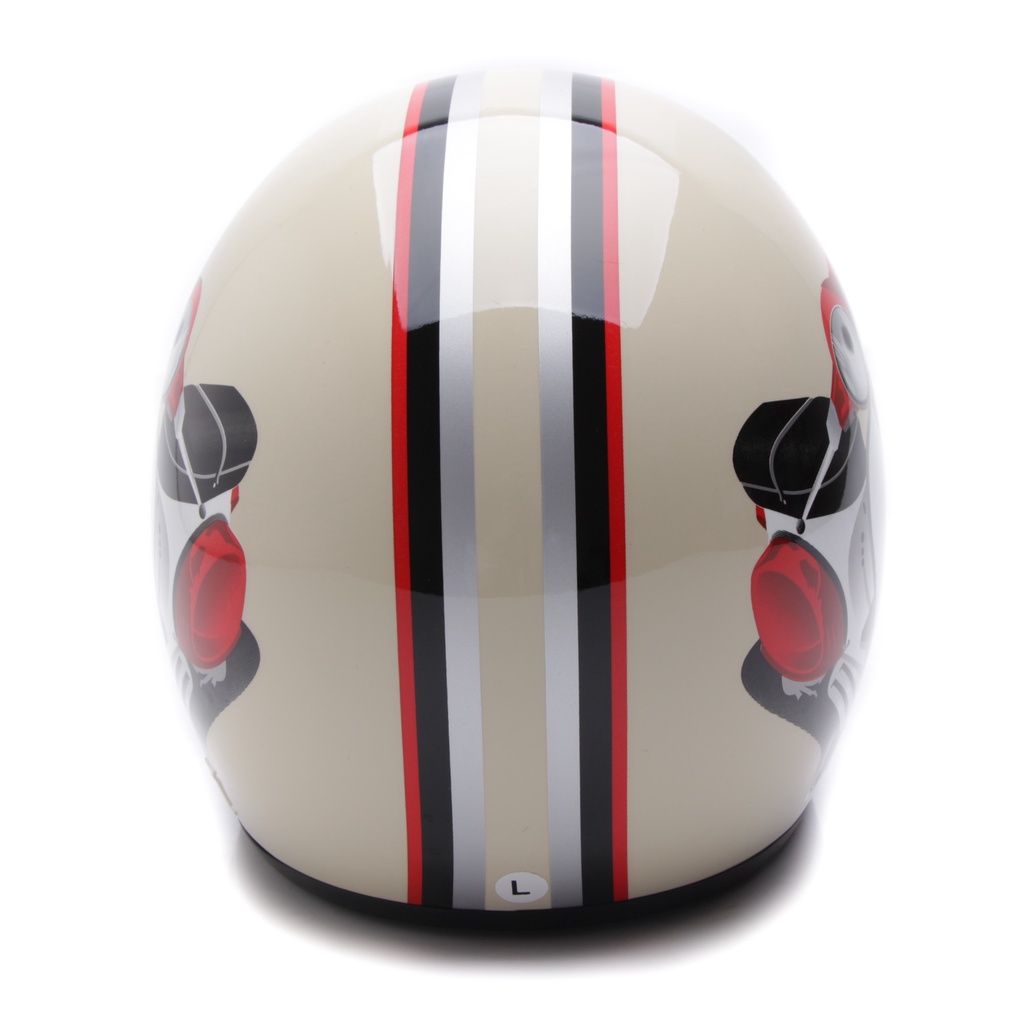 [Helm Dewasa] WTO Helm Retro - Vespa - Cream