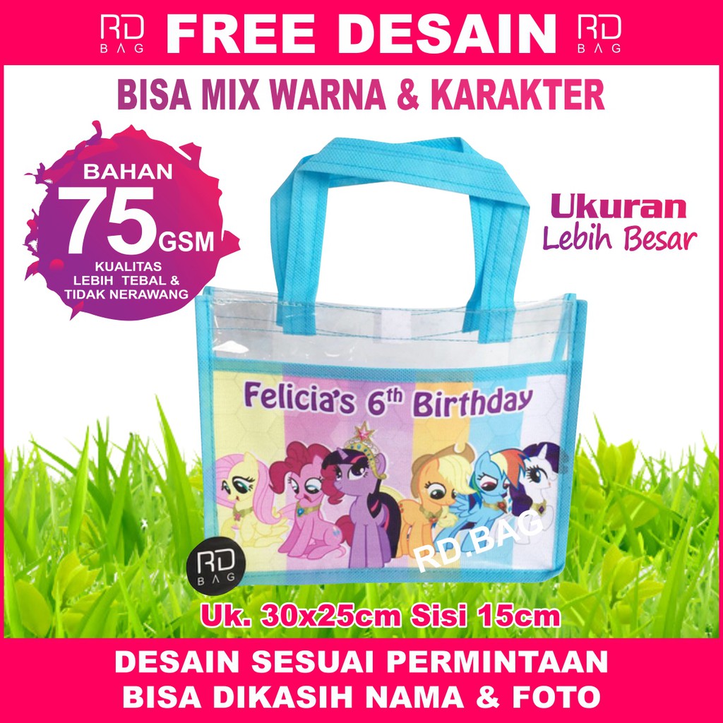 

Tas ultah mika / Tas ultah mika little pony / Tas mika besar