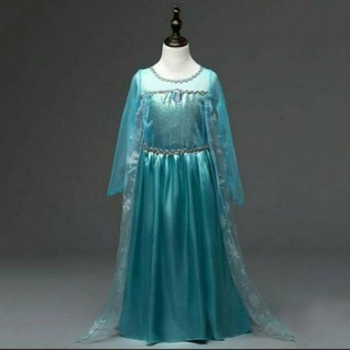  KODE 1739 REAL PICTURE NO EDIT Kostum Elsa Frozen  Dress 