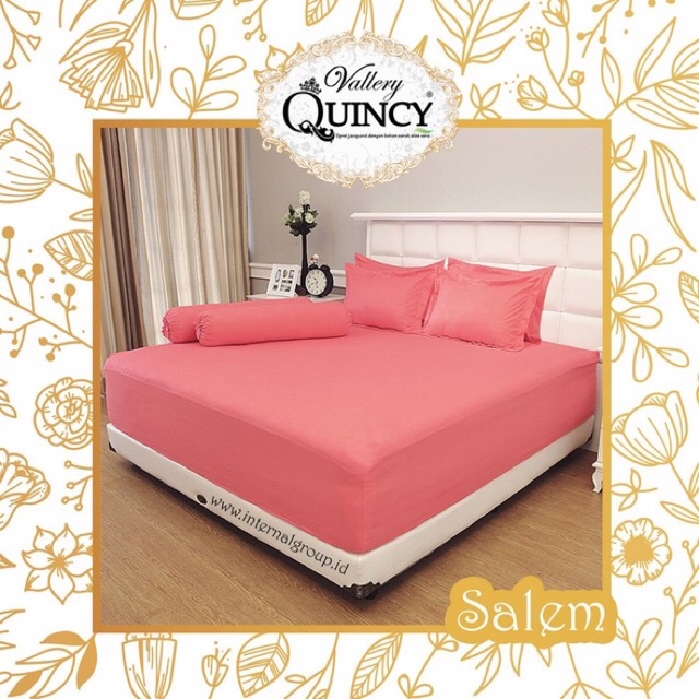 Sprei Polos Vallery Quincy Internal Salem 180x200x30 cm King 2 Sarung Bantal 2 Sarung Guling