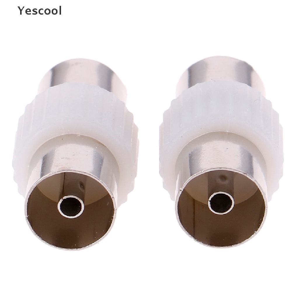 Yescool 2pcs Adapter Jack Coaxial RF Female Ke Female Untuk Antena TV