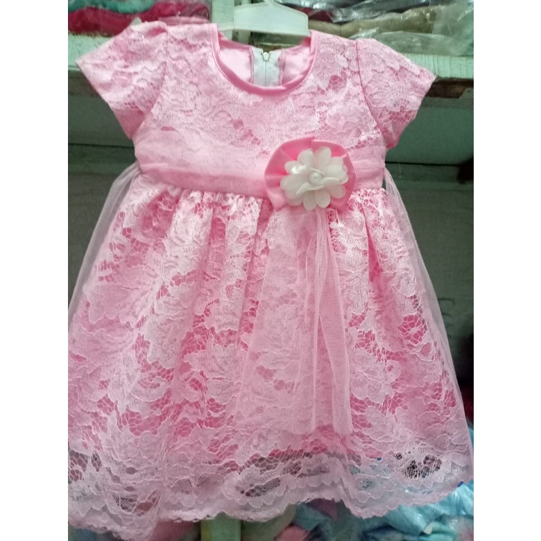 GAUN BROKAT CORDBABY GLITTER MODEL BUNGA SAMPING