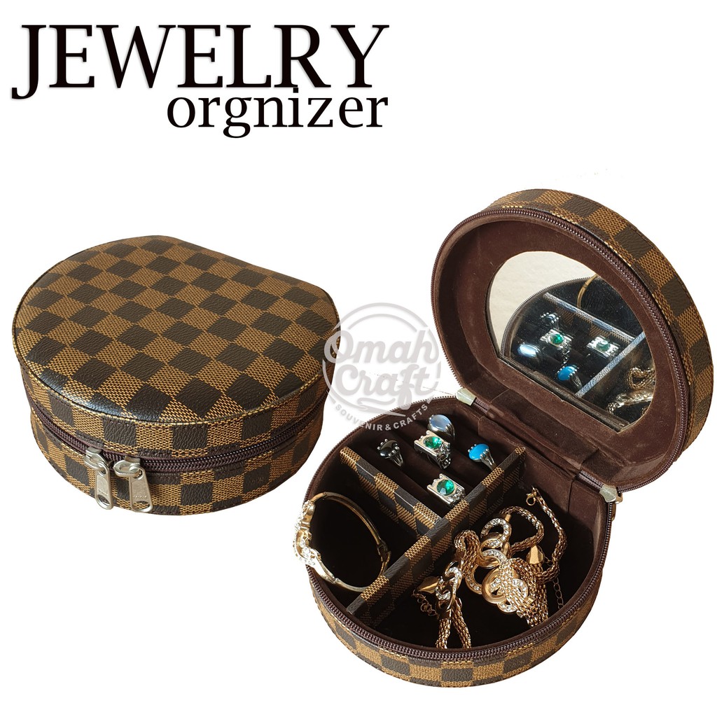 DAMIER Jewelry box Tempat penyimpanan perhiasan &amp; Aksesoris Kalung Cincin Gelang