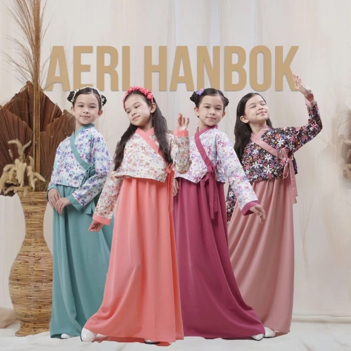 Gamis Anak Lucu Aeri Hanbok/ Gamis Anak umur 3 tahun - 12 Tahun/ Gamis  Anak Bahan Premium Wolfis