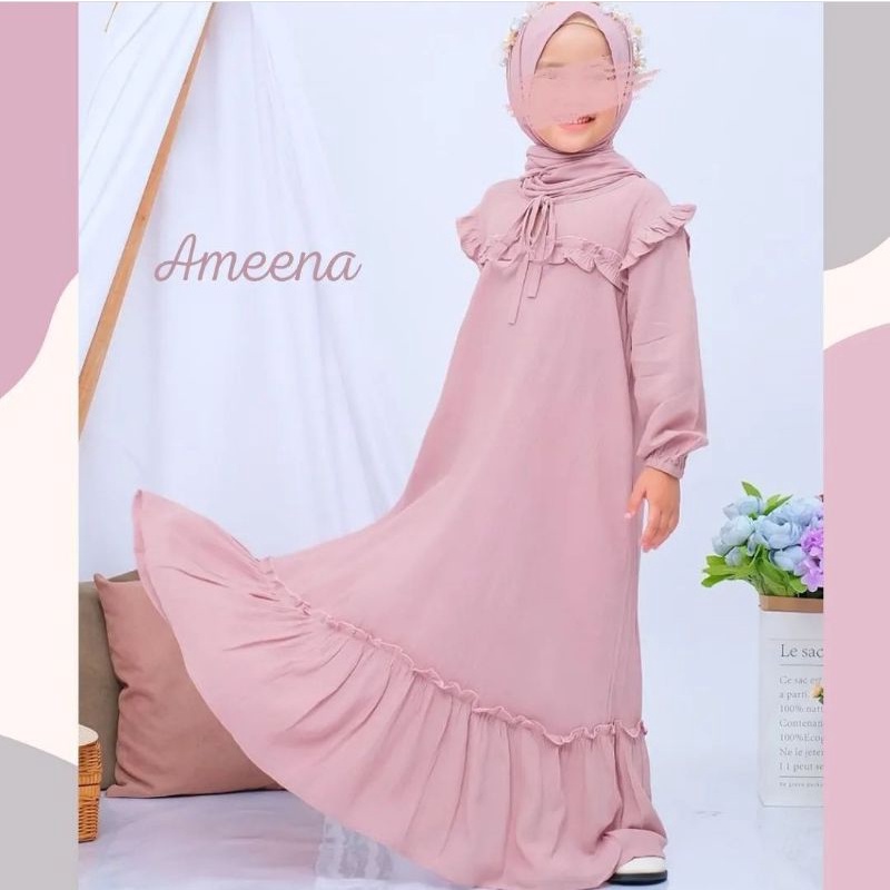 C.P - Gamis Anak Perempuan Amena Dress Kids Untuk Usia 7~9 Tahun