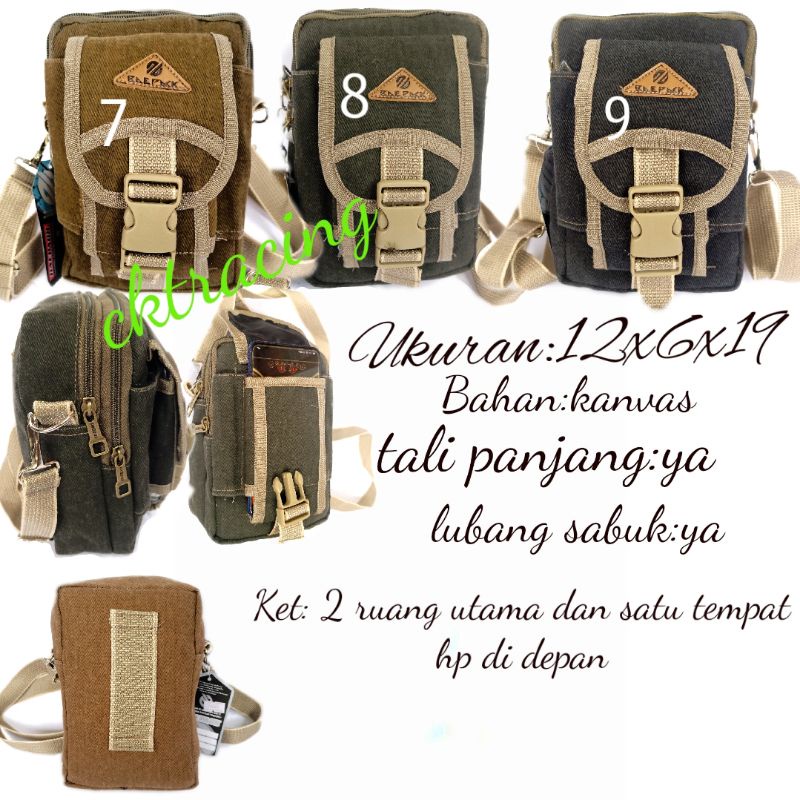 tas selempang mini kanvas tactocal army tas hp sarung hp outdoor