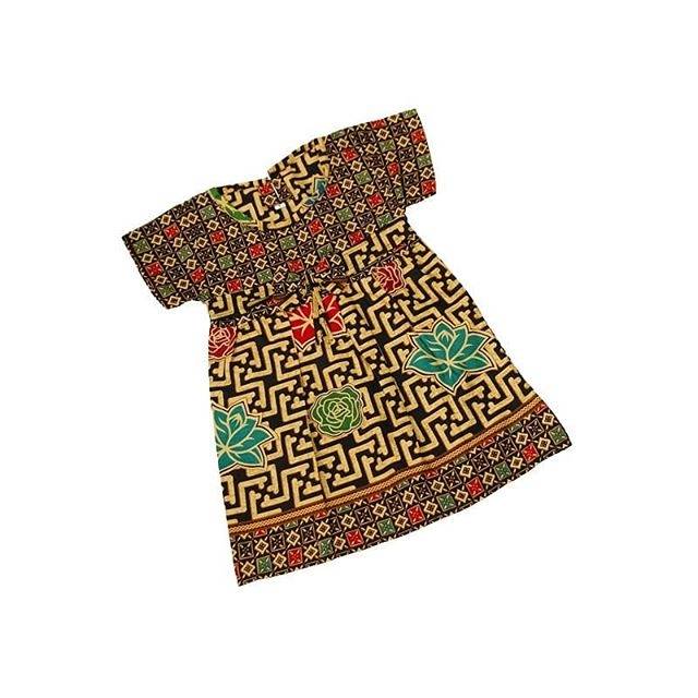 Dress Batik Anak dgn Pita Tengah size S/Gaun Batik Anak/Terusan Anak