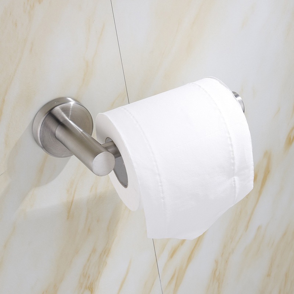 【COD Tangding】Adhesive Toilet Roll Holder Stainless Steel Towel Holder for Kitchen and Bathroom