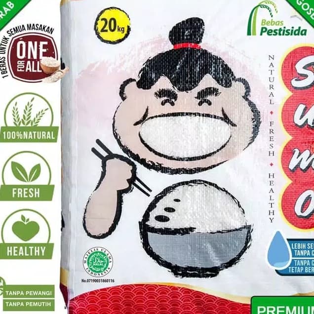 

BERAS SUMO 20KG Kemasan merah super premium