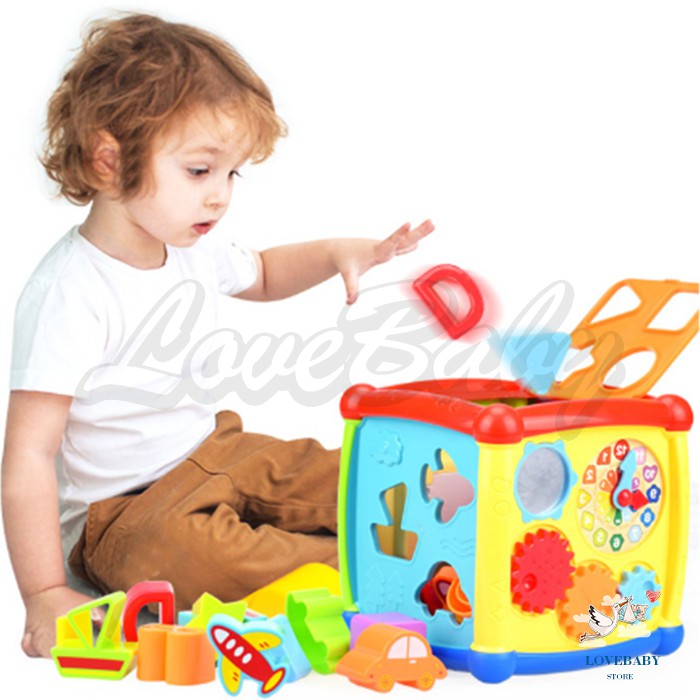 [1KG 2PCS] LBS Mainan Edukasi Anak Bayi Dengan Musik Musical box Fancy Cube Puzzle Box