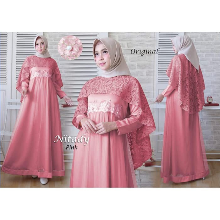 Baju Busana Muslim Wanita Gamis Syari Pesta Maxi Nitady Tile Terbaru Exclusive